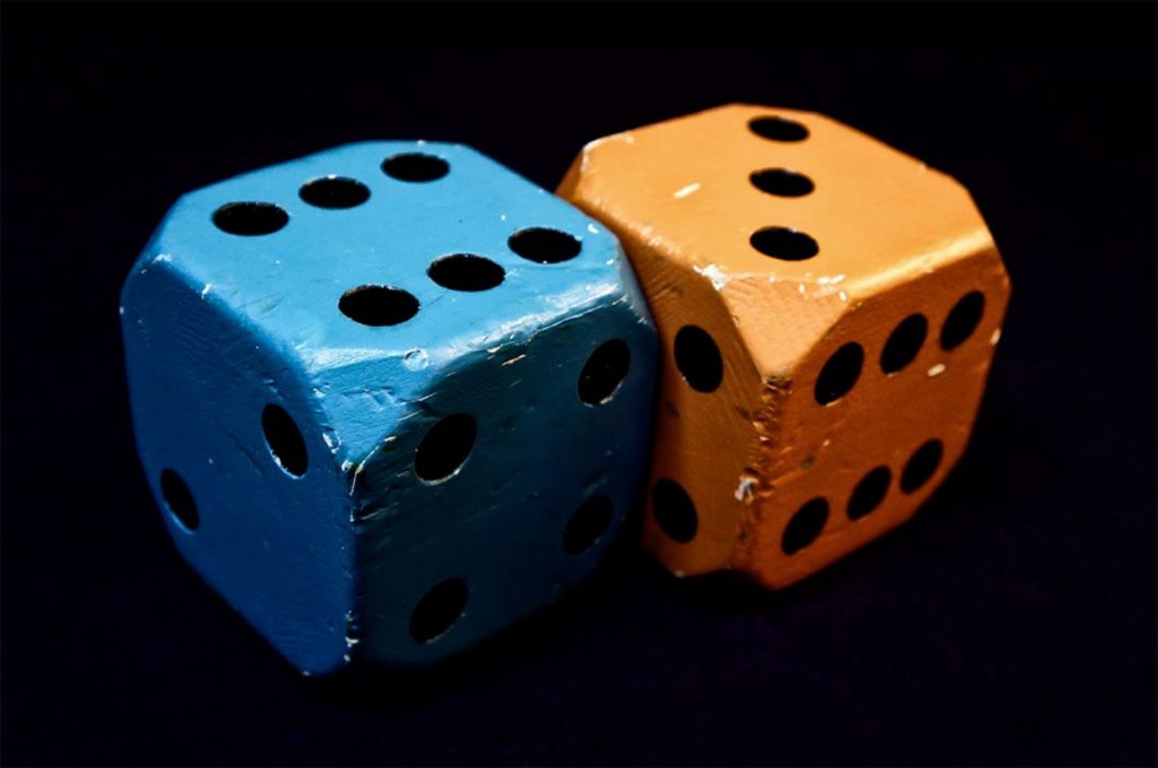 Blue dice and orange dice